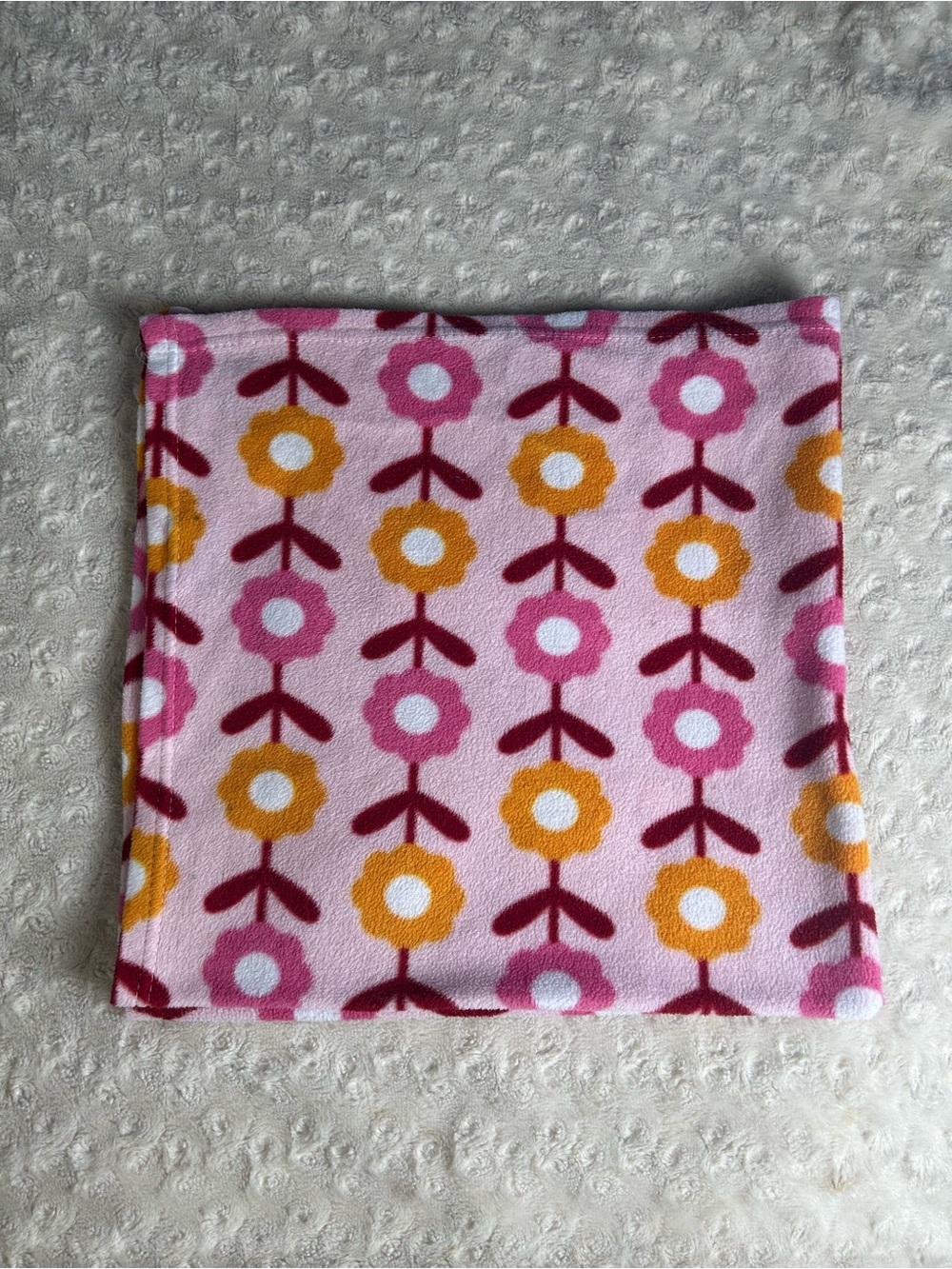 Safety 1st Pink Floral Baby Blanket Security Lovey Orange Flowers White First